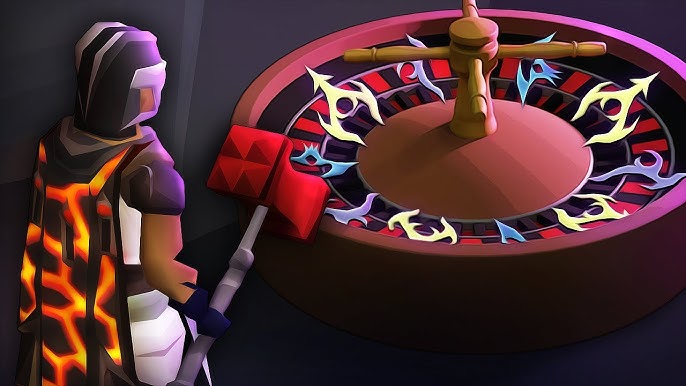 Runescape roulette gambling game with wheel and betting table